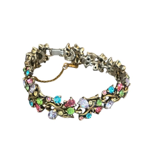 Vintage Hollycraft COPR 950 Sparkling 1950's Bracelet With Safety